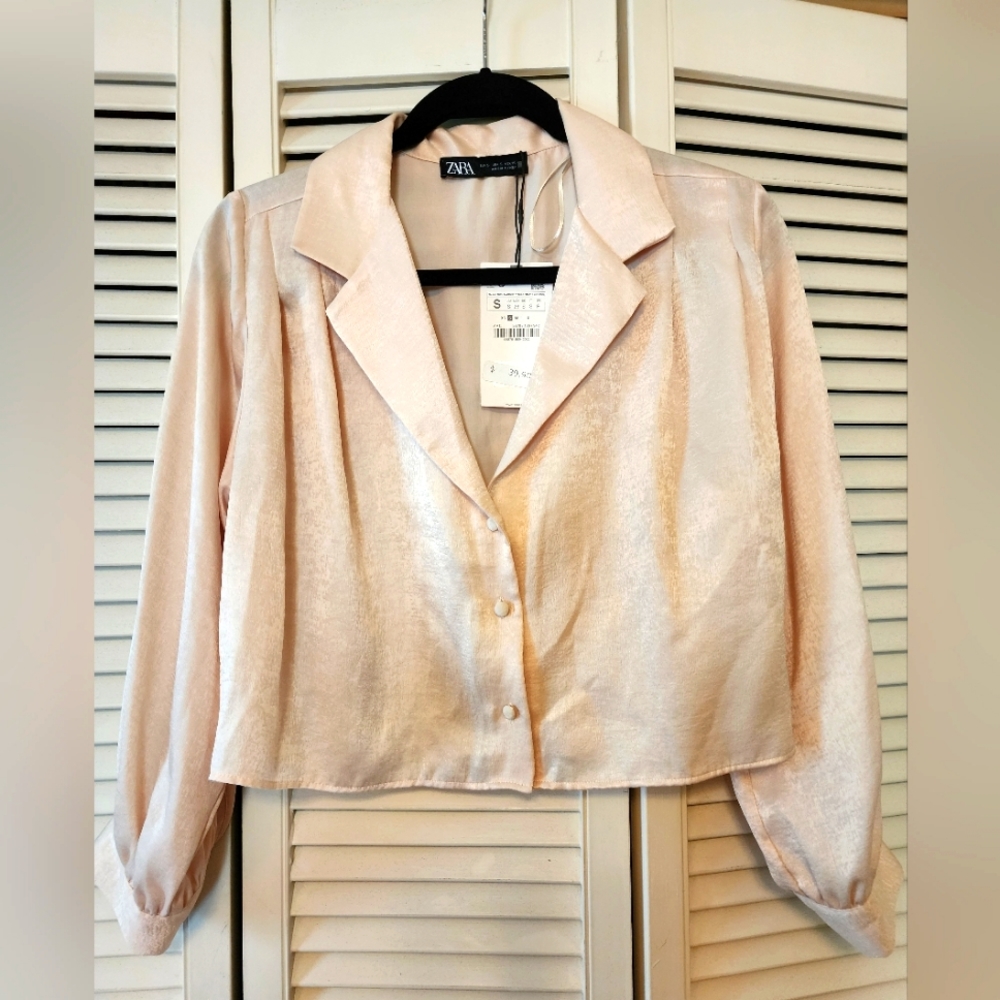 Womens blouse, Zara, cream, small